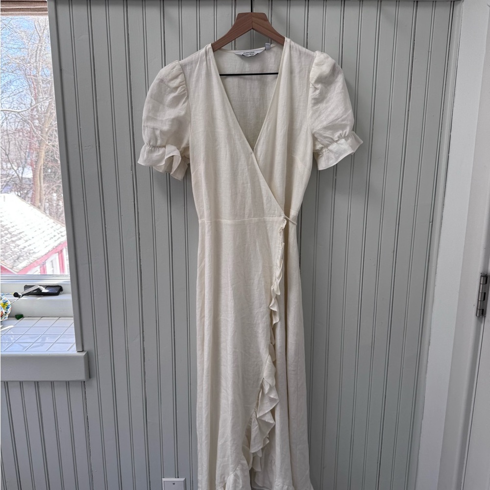 & Other Stories Cream Wrap Midi Dress